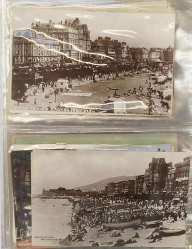 Collection of nearly one hundred Eastbourne postcards arrang...