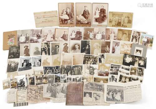 Victorian and later ephemera including cabinet cards and a N...