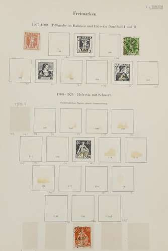 Collection of Swiss stamps arranged in a stock book : For fu...