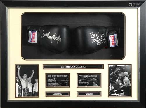 Boxing interest British boxing legends signed display includ...