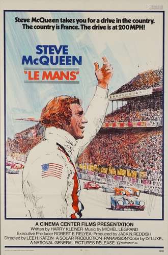 Steve McQueen interest Le Mans film poster, copyright 1971 C...