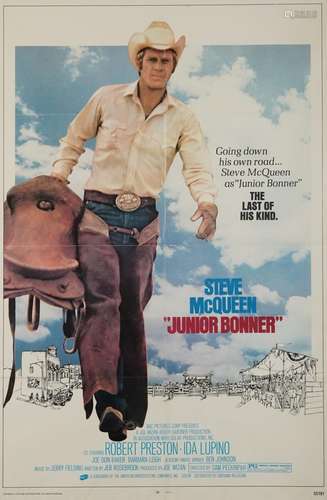 Steve McQueen interest Junior Bonner film poster, copyright ...