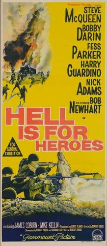 Steve McQueen interest Hell is for Heroes film poster publis...