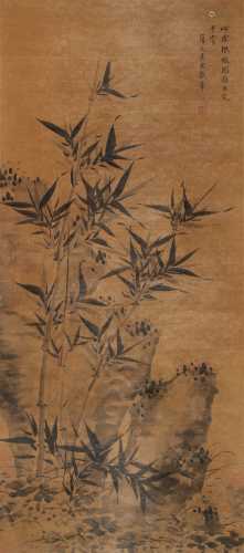 薛素素-竹石图