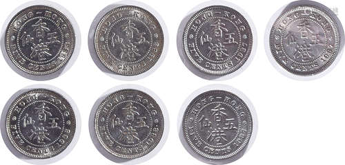 香港 KGⅥ 5￠ 1937年x3 及 1938年x4。合共7個