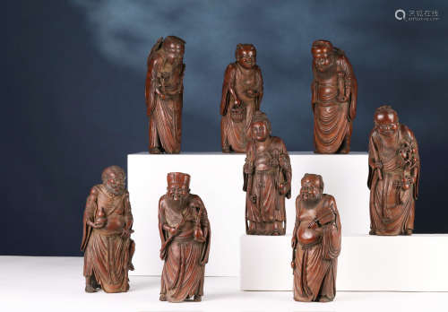 A Bamboo Carved Eight Immortals Group