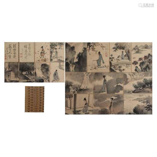 A CHINESE COLLECTION PAINTING OF FIGURE STORY,SIGNED FU BAOS...