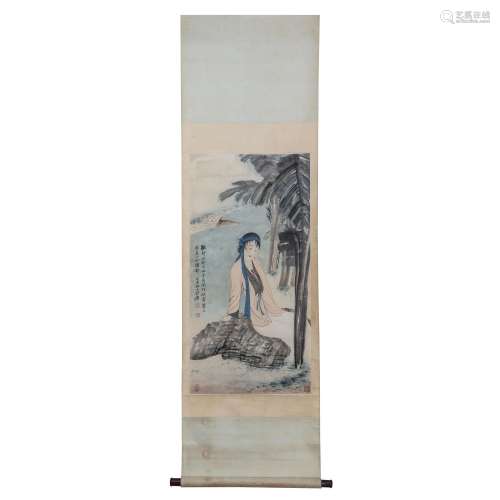 A CHINESE PAINTING OF LADY ,SIGNED ZHANG DAQIAN