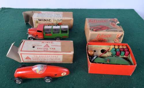 A Shuco Telesteering model car together with a Minic Clockwo...