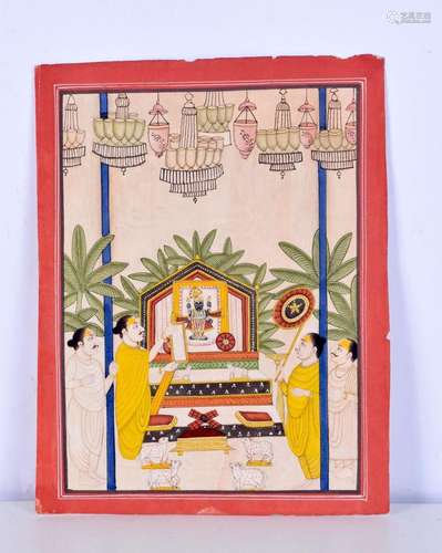 An Indian Mughal style watercolour 25 x 19 cm.