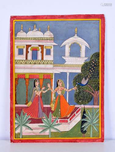 An Indian Mughal style watercolour 24 x 17 cm.