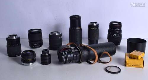 A collection of camera lenses (9)