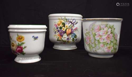 A collection of Limoges porcelain planters largest 22 cm (3)...