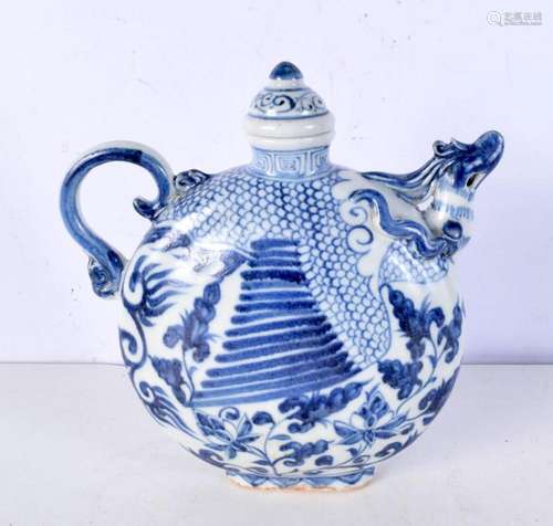 A Chinese blue and white porcelain water pot, decorated with...