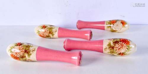 A collection of Victorian ceramic pump handles 22.5 cm (4).