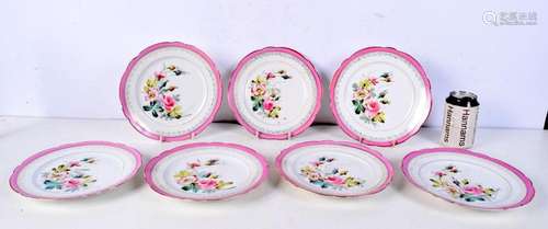 A collection of hand painted Minton plates 21cm (7)