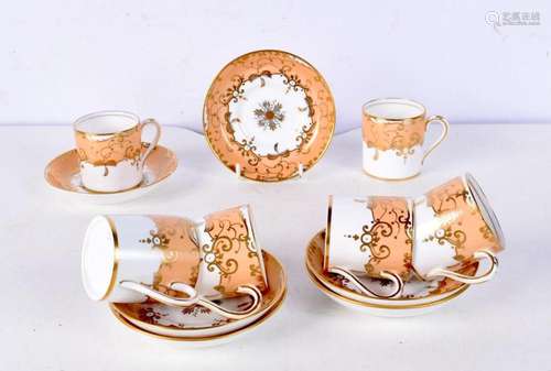 A collection of English Coffee cans and saucers (6).