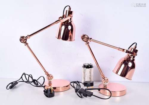 A pair of copper Anglepoise lamps 55cm (2)