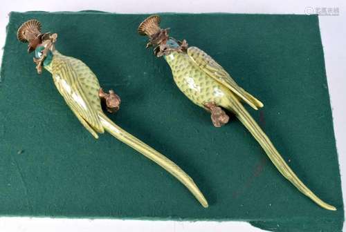 A pair of porcelain Parrot wall sconces 47 cm (2)