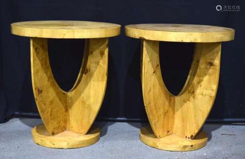 A pair of Art Deco style wooden tables 64 x 58 cm (2).