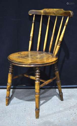 A 19th Century Ibex wooden farm house penny chair 81 cm