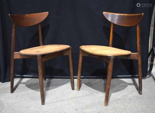 A rare pair of Danish Mobilfabrik wooden chairs bearing make...