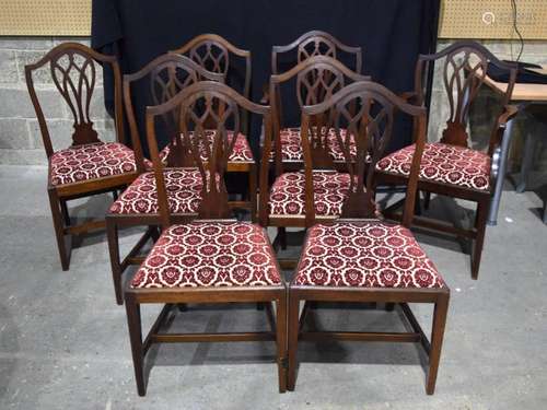 A set of Mid Century upholstered dining chairs (8).