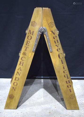 A set of Champagne related wooden ladders 80.5 cm.