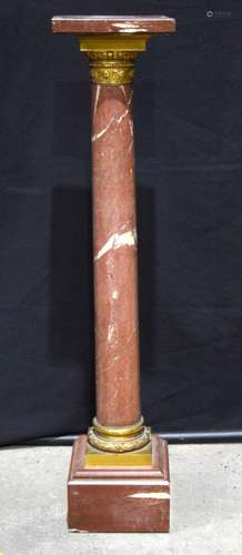 A large antique marble column stand 111cm.