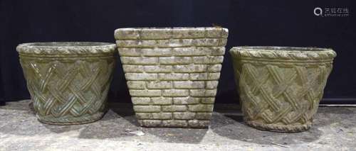 A collection of garden planters 29 x 32cm (3) .