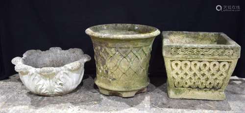 A collection of garden planters cm (3) .