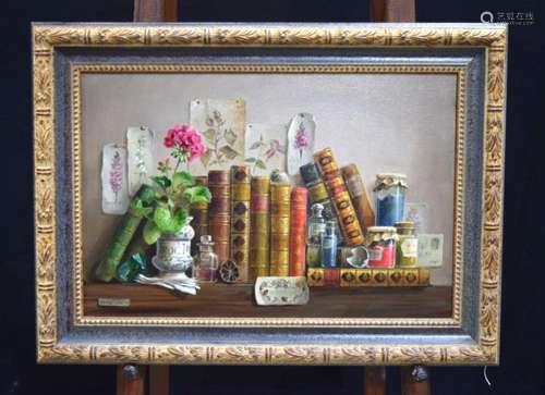 Deborah Jones 1921-2012 framed still life, oil on board &quo...