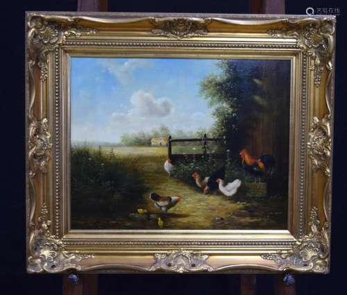 Ray Jacob 20/21st Century framed oil on board depicting chic...