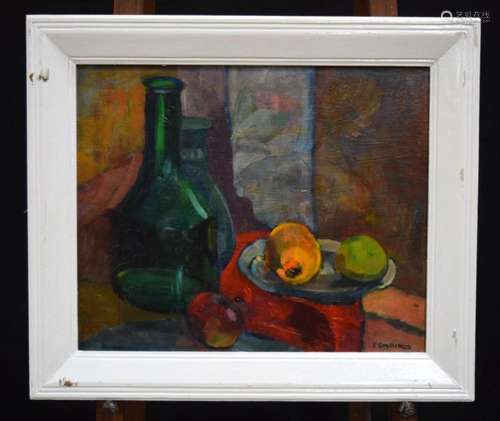 Framed oil on board , still life of fruit signed E Giddings ...