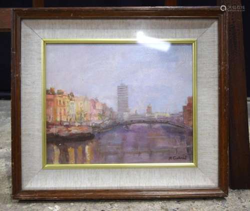 Helen Costello (20th Century) Framed oil on board of the Riv...