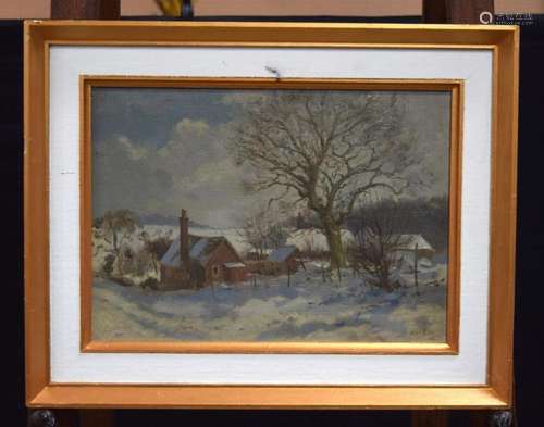 Gerald Norden (1912- 2020) Framed oil on canvas of a winter ...