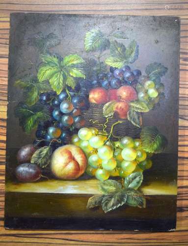 A 19th Century oil on panel ,still life of fruit 26 x 20 cm