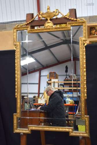 A large Adams style gilt wood mirror 103 x 61 cm.