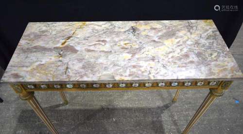 A large marble topped consol table 81 x 115 cm