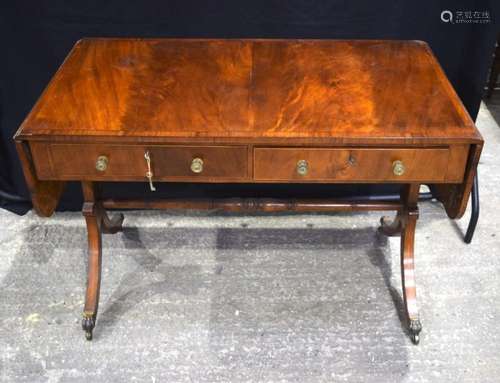 A 19th Century 2 drawer mahogany Sofa table 72 x 160 cm.