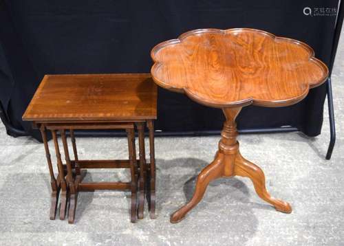 A Hyatt bros Petal shaped wooden occasional table together w...