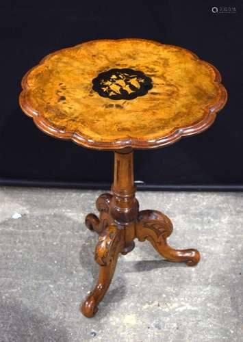 A Walnut Burr inlaid occasional table 70 x 54 cm.