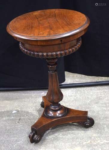 A William IV Rosewood Tea Poy 76 x 48 cm.