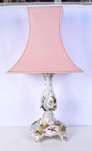 A large Sitzendorf porcelain table lamp 42 cm.