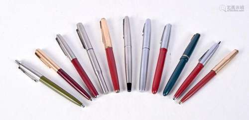 A collection of Parker fountain pens, pencils, biros some wi...