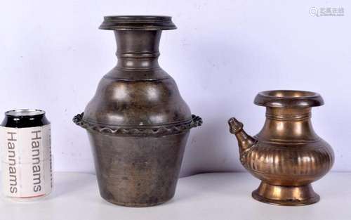 An early Indian bronze spouted Lota together with another br...