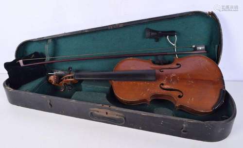 A cased Violin .