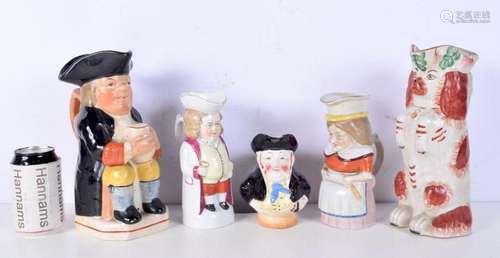 A collection of porcelain character jugs largest 26 cm (5).