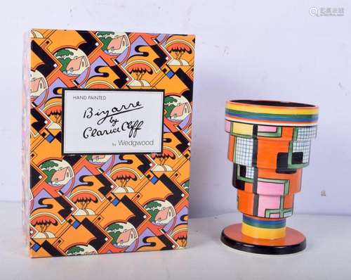 Boxed Clarice Cliffe Bizarre Football vase 366 15 cm.