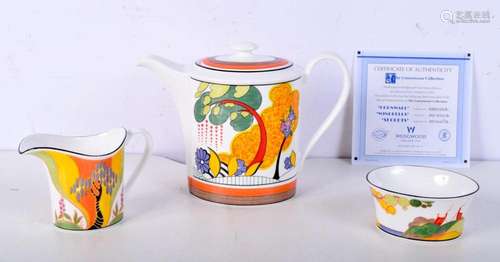 A boxed Clarice Cliffe Tea service from The Connoisseur coll...